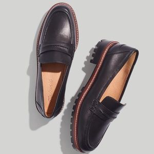 New MADEWELL The Corinne Lugsole Loafer in True Black 8.5